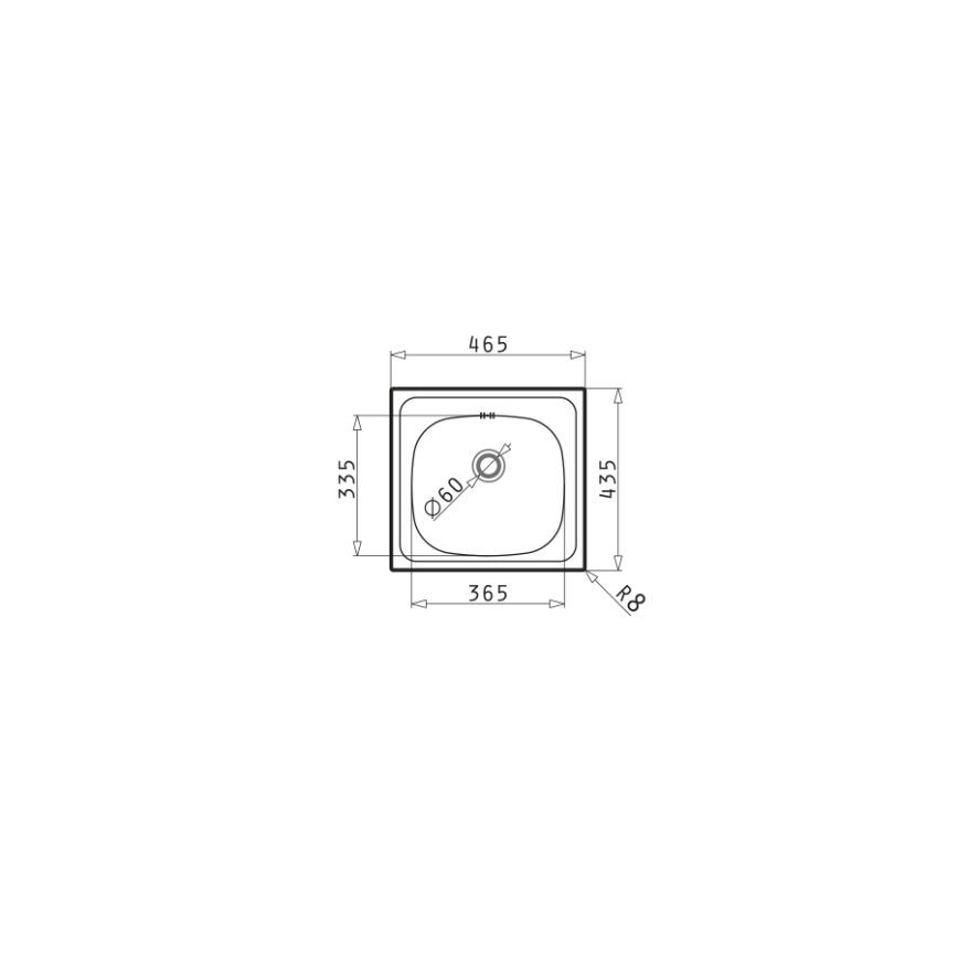 Pyramis 100139601 - Kuhinjsko korito E33 46,5x43,5 cm saten