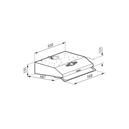 Pyramis 65029502 - Kuhinjska napa z dvema motorjema STANDARD 60 cm nerjaveče jeklo