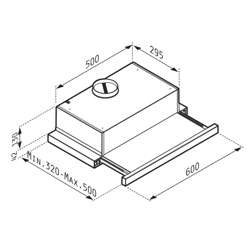 Pyramis 65040001 - Nape SLIDNI NT 60 cm bela