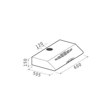 Pyramis 65041701 - Napełnjak STANDARD HOOD 60 cm črne barve