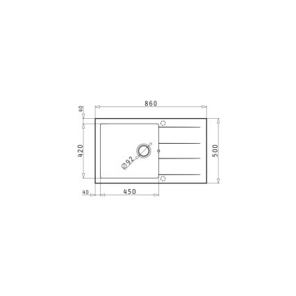 Pyramis 70070611 - Kuhinjsko pomivalno korito ATHLOS 86x50 cm granit/bela