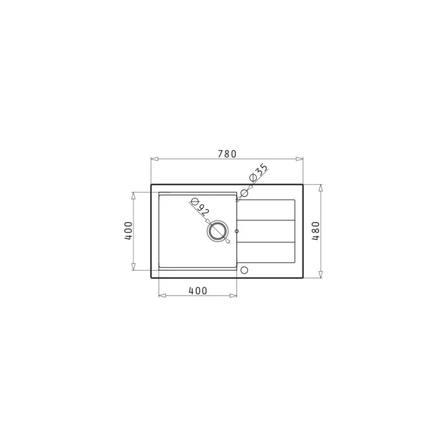 Pyramis 70083701 - Kuhinjsko pomivalno korito SPARTA PLUS LUX 78x48 cm granit/črna