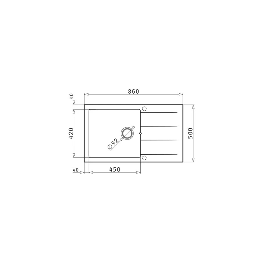 Pyramis 70107311 - Kuhinjski pomivalnik ATHLOS 86 x 50 cm granit/bež