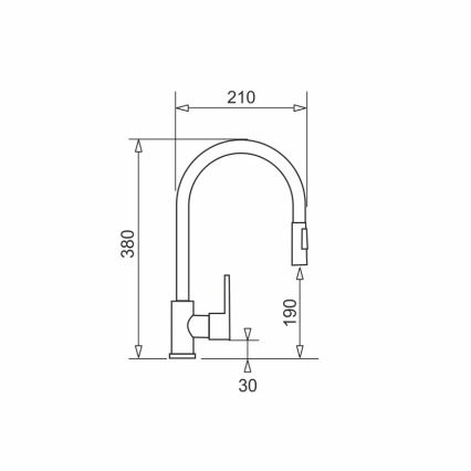 Pyramis 90941338 - Kuhinjska armatura z izvlečno prho IDEA mat črna