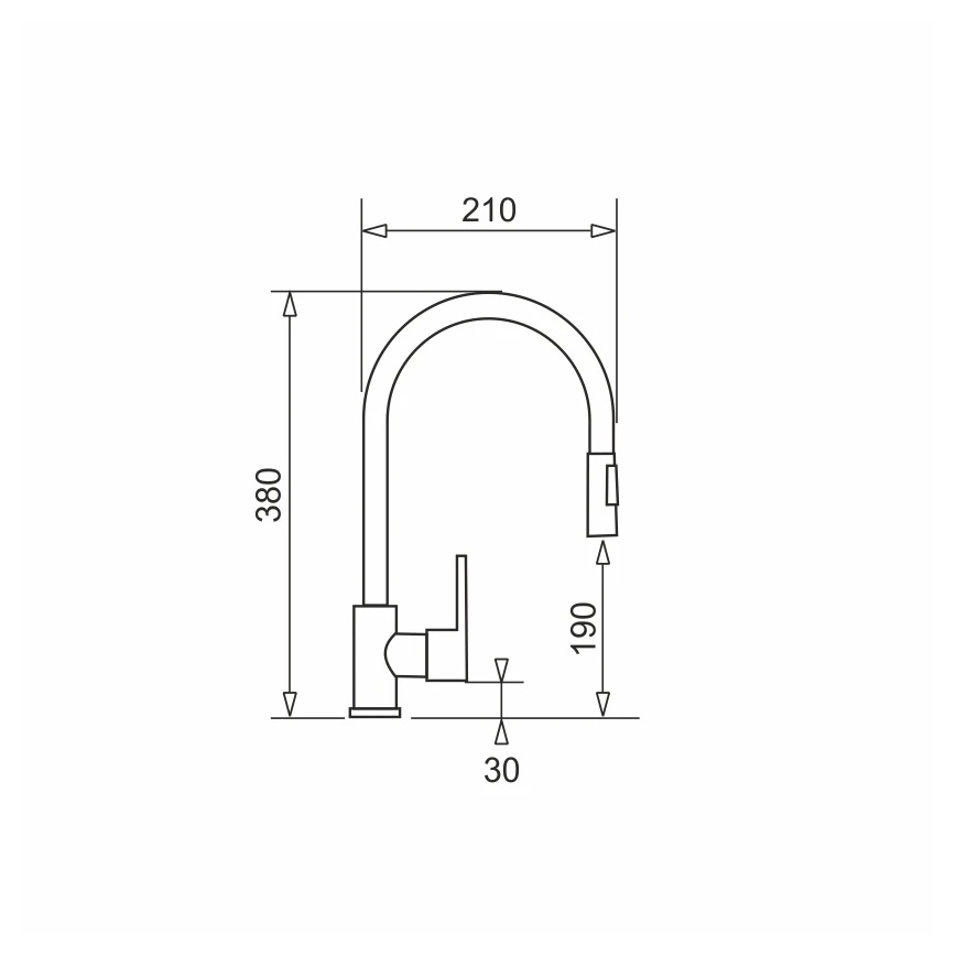 Pyramis 90941338 - Kuhinjska armatura z izvlečno prho IDEA mat črna