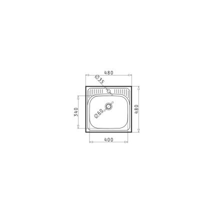 Pyramis 105061001 - Kuhinjsko korito ET34 48x48 cm satin