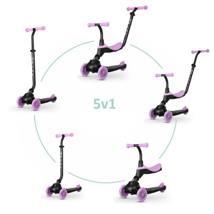 QPlay - Otroški skuter 5v1 SEMA vijolična