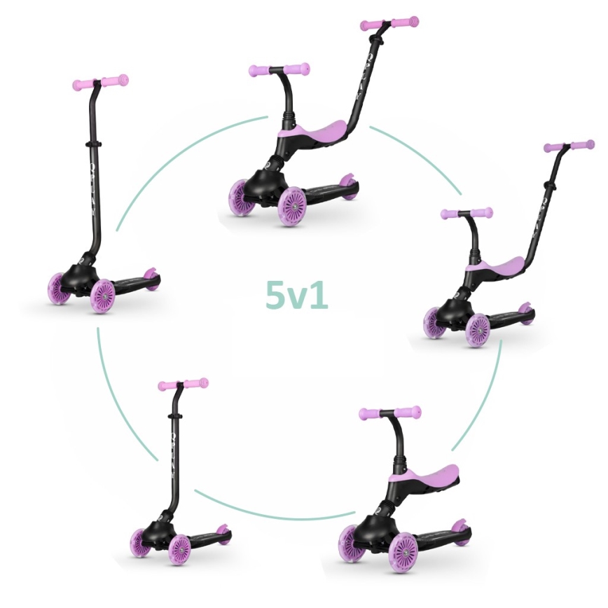 QPlay - Otroški skuter 5v1 SEMA vijolična