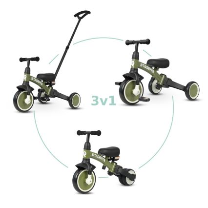 QPlay - Otroški tricikel 3 v 1 STAGER zelen