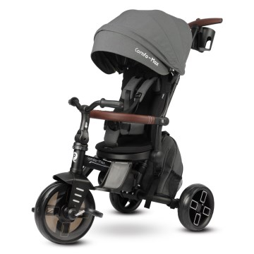 QPlay - Otroški tricikel 8 v 1 COMFO MAX siv