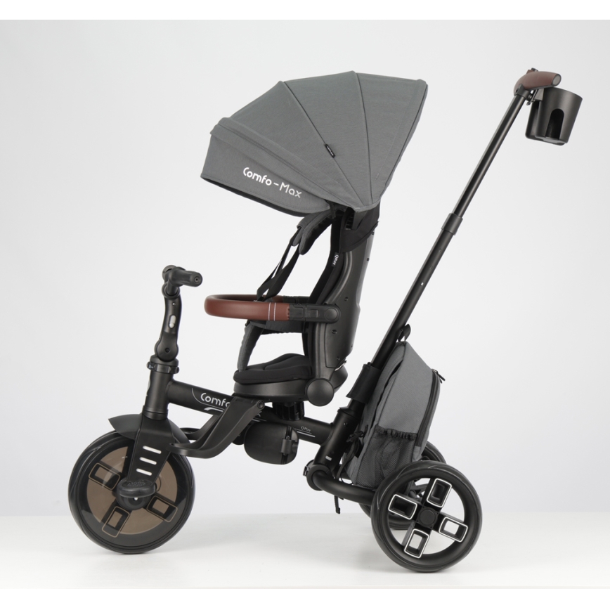 QPlay - Otroški tricikel 8 v 1 COMFO MAX siv