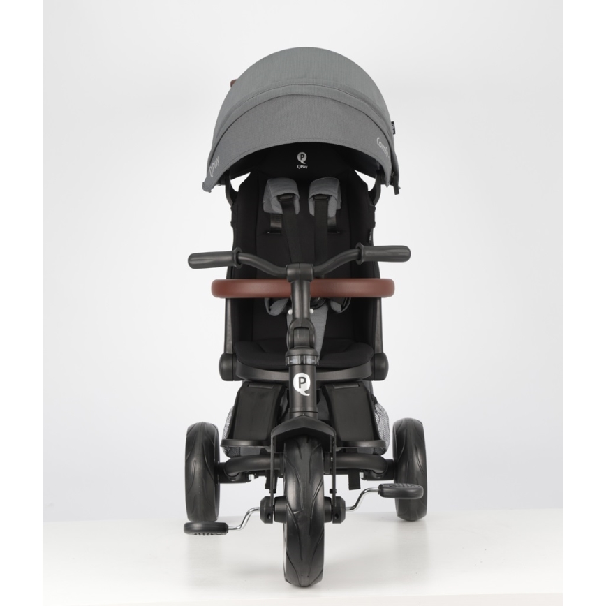QPlay - Otroški tricikel 8 v 1 COMFO MAX siv