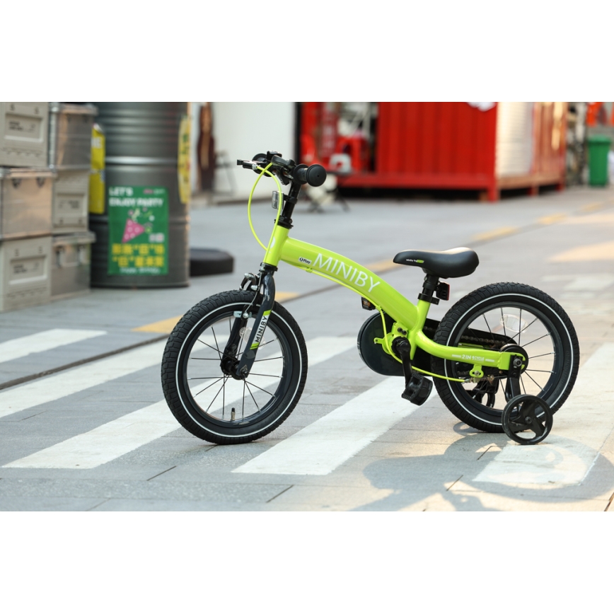 QPlay - Otroško kolo 14" MINIBY 3v1 zelena