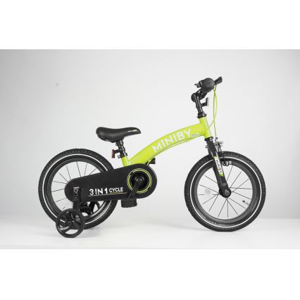 QPlay - Otroško kolo 14" MINIBY 3v1 zelena
