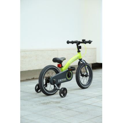 QPlay - Otroško kolo 14" MINIBY 3v1 zelena