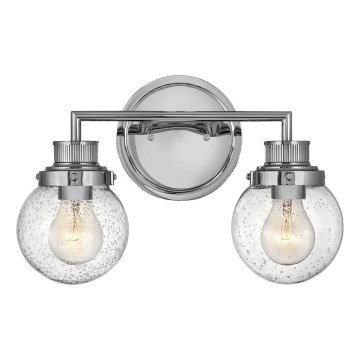 Quintiesse - Kopalniško stensko svetilo POPPY 2xE27/60W/230V IP44 sijajni krom