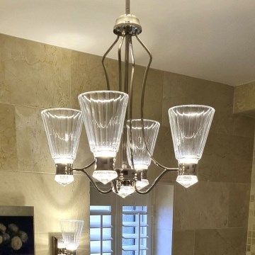 Quintiesse - LED kopalniški lestenec na drogu KAYVA LED/24W/230V IP44 sijajni krom