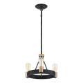 Quintiesse - Lestenec na drogu SILAS 3xE27/60W/230V Ø 42,2 cm črna/zlata
