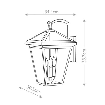 Quintiesse - Zunanja stenska svetilka ALFORD L 3xE14/40W/230V IP44 črna