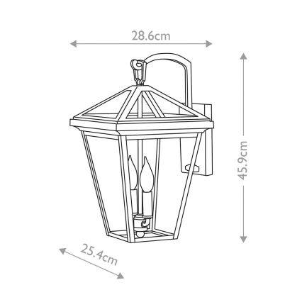 Quintiesse - Zunanja stenska svetilka ALFORD M 2xE14/40W/230V IP44 črna