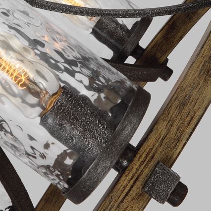 Quintiesse - Lestenec na verigi ANGELO 5xE27/60W/230V dekor hrast