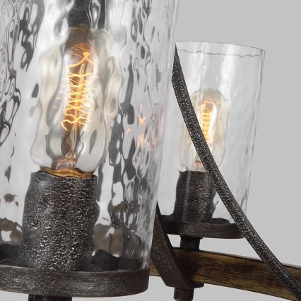 Quintiesse - Lestenec na verigi ANGELO 5xE27/60W/230V dekor hrast