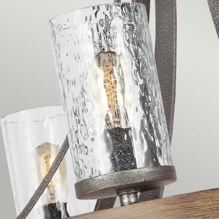 Quintiesse - Lestenec na verigi ANGELO 6xE27/60W/230V dekor hrast