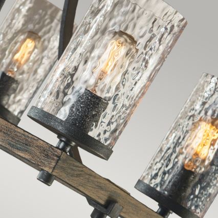 Quintiesse - Lestenec na drogu ANGELO 8xE27/60W/230V dekor hrast