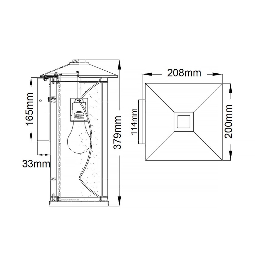 Quintiesse - Zunanja stenska svetilka ASHBERN M 1xE27/60W/230V IP44 črna