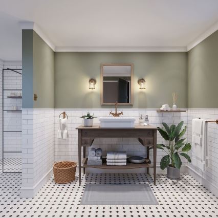 Quintiesse - Zunanja stenska svetilka ASHLAND BAY 1xE27/60W/230V IP44 bronasta