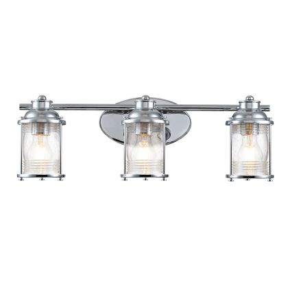 Quintiesse - Zunanja stenska svetilka ASHLAND BAY 3xE27/60W/230V IP44 sijajni krom