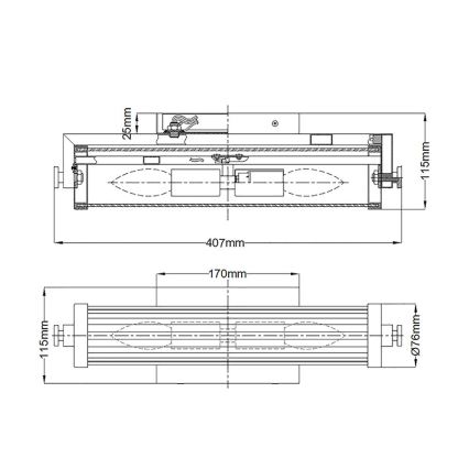 Quintiesse - Kopalniška stenska svetilka AZORES 2xE14/40W/230V IP44 zlata