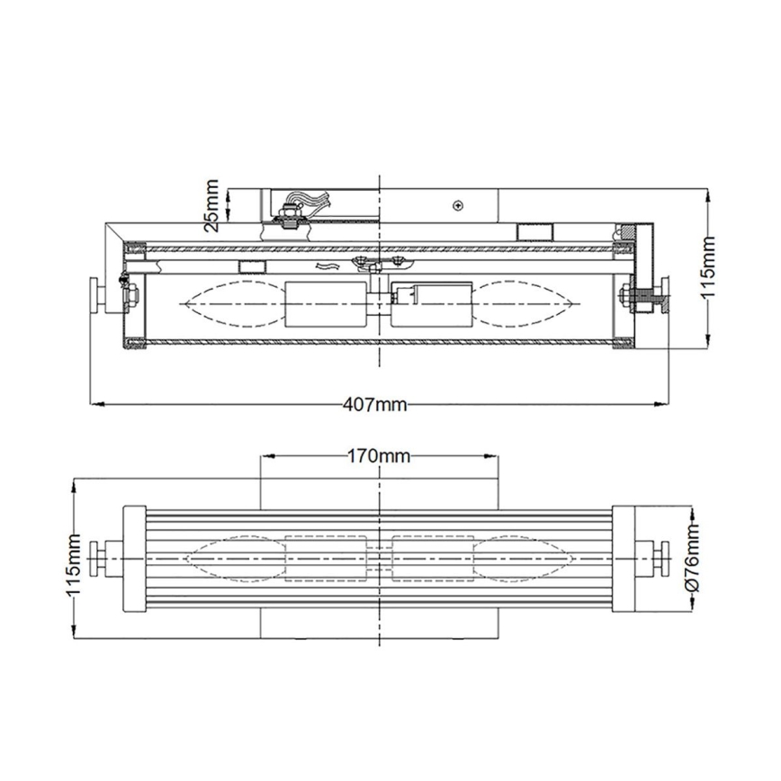 Quintiesse - Kopalniška stenska svetilka AZORES 2xE14/40W/230V IP44 zlata