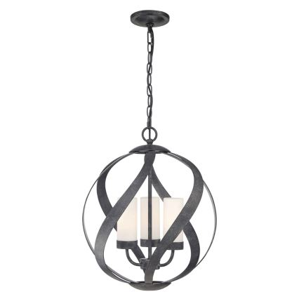 Quintiesse - Zunanji lestenec na verigi BLACKSMITH 3xE14/40W/230V premer 40,7 cm IP44 črna
