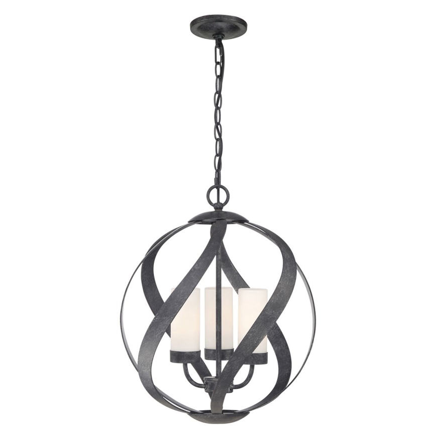 Quintiesse - Zunanji lestenec na verigi BLACKSMITH 3xE14/40W/230V premer 40,7 cm IP44 črna