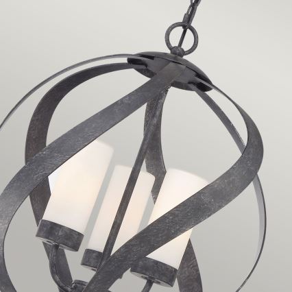 Quintiesse - Zunanji lestenec na verigi BLACKSMITH 3xE14/40W/230V premer 40,7 cm IP44 črna