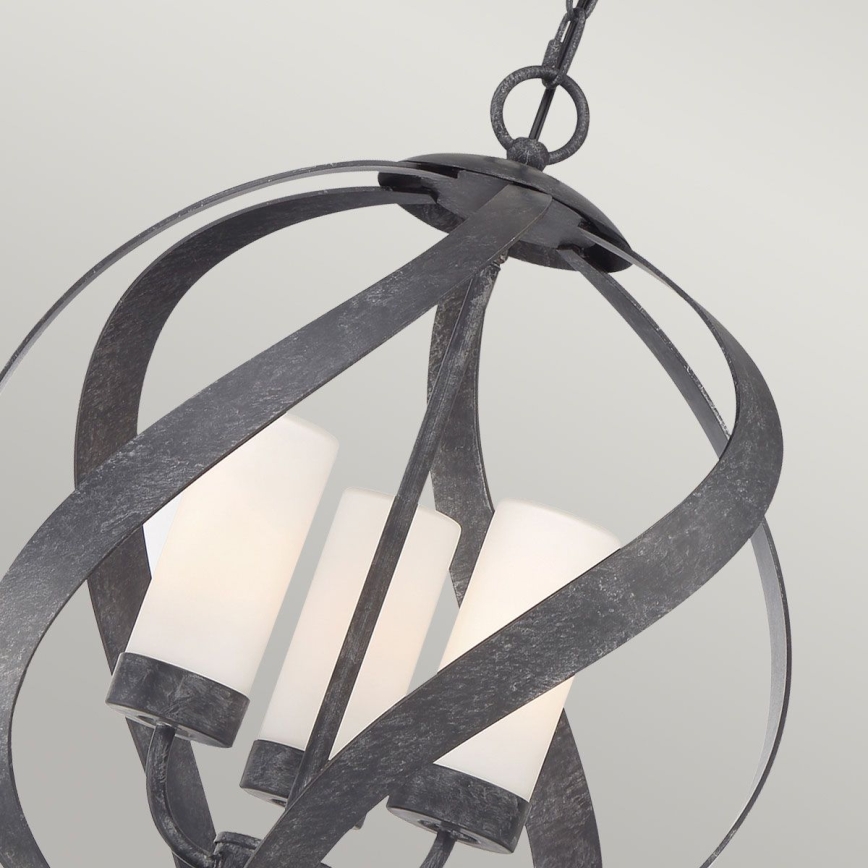 Quintiesse - Zunanji lestenec na verigi BLACKSMITH 3xE14/40W/230V premer 40,7 cm IP44 črna