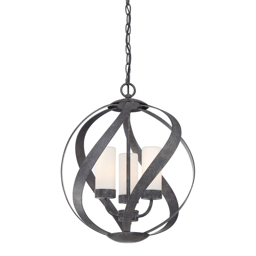 Quintiesse - Zunanji lestenec na verigi BLACKSMITH 3xE14/40W/230V premer 40,7 cm IP44 črna