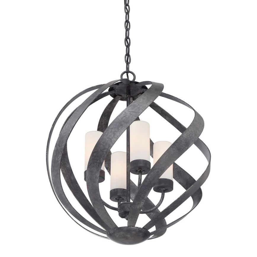 Quintiesse - Zunanji lestenec na verigi BLACKSMITH 4xE14/40W/230V, premer 50,1 cm, IP44, črn