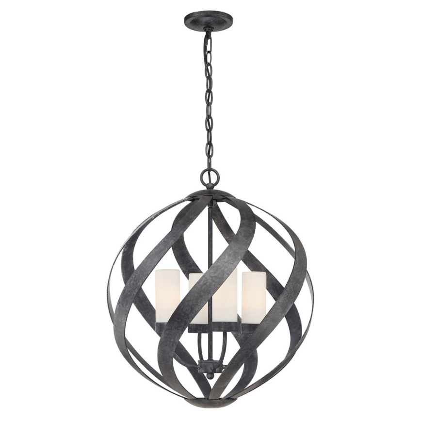 Quintiesse - Zunanji lestenec na verigi BLACKSMITH 4xE14/40W/230V, premer 50,1 cm, IP44, črn