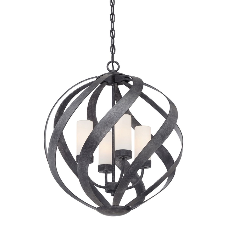 Quintiesse - Zunanji lestenec na verigi BLACKSMITH 4xE14/40W/230V, premer 50,1 cm, IP44, črn