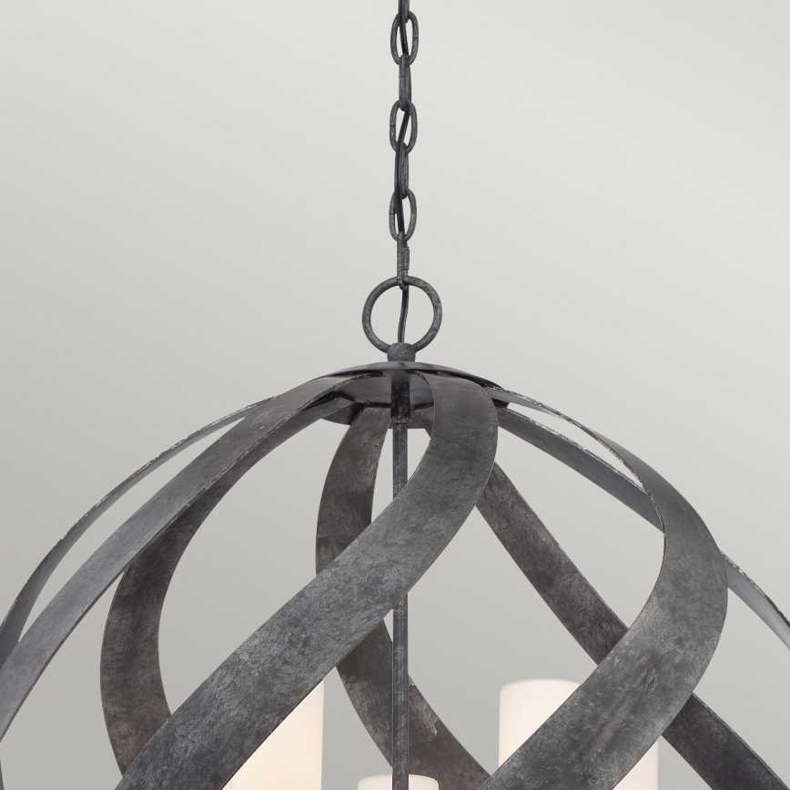 Quintiesse - Zunanji lestenec na verigi BLACKSMITH 5xE14/40W/230V, premer 66,4 cm, IP44, črna
