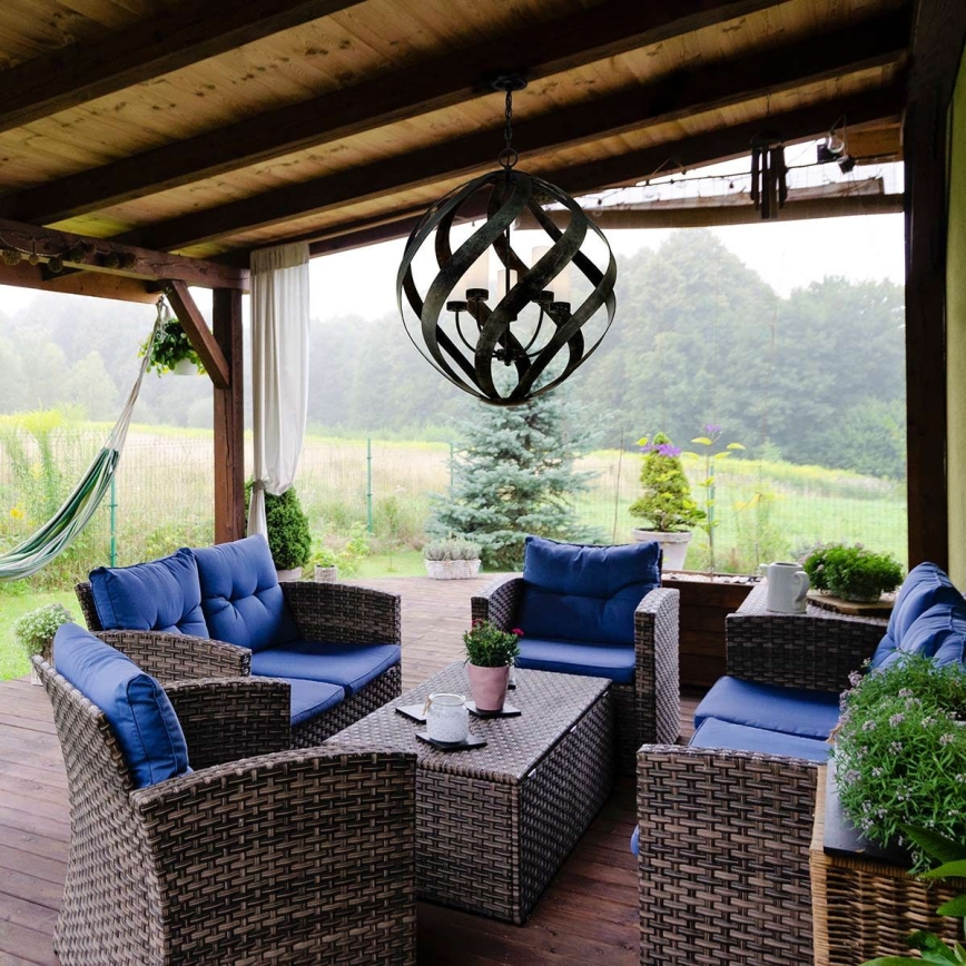 Quintiesse - Zunanji lestenec na verigi BLACKSMITH 5xE14/40W/230V, premer 66,4 cm, IP44, črna