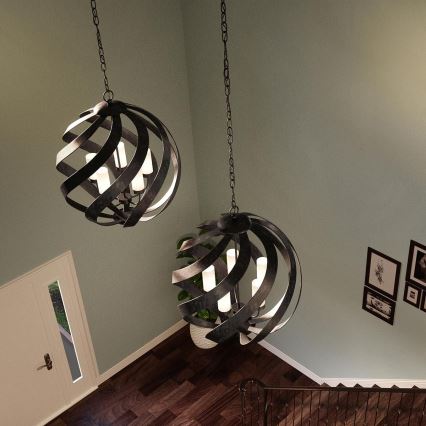 Quintiesse - Zunanji lestenec na verigi BLACKSMITH 5xE14/40W/230V, premer 66,4 cm, IP44, črna