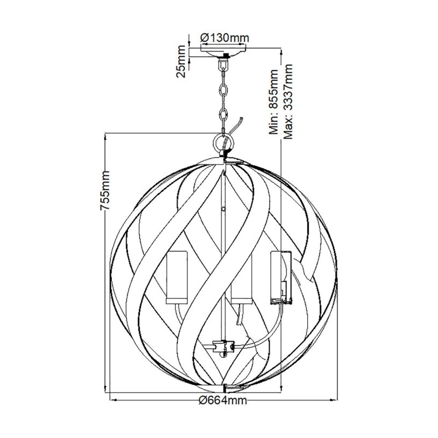 Quintiesse - Zunanji lestenec na verigi BLACKSMITH 5xE14/40W/230V, premer 66,4 cm, IP44, črna
