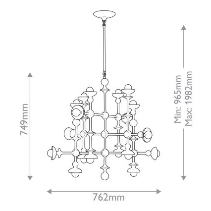 Quintiesse - Lestenec na palici CADENCE 18xE14/40W/230V, bel