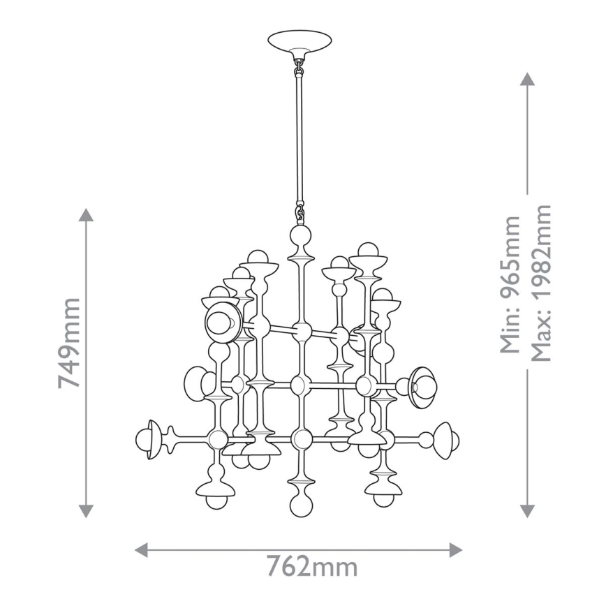 Quintiesse - Lestenec na palici CADENCE 18xE14/40W/230V, bel