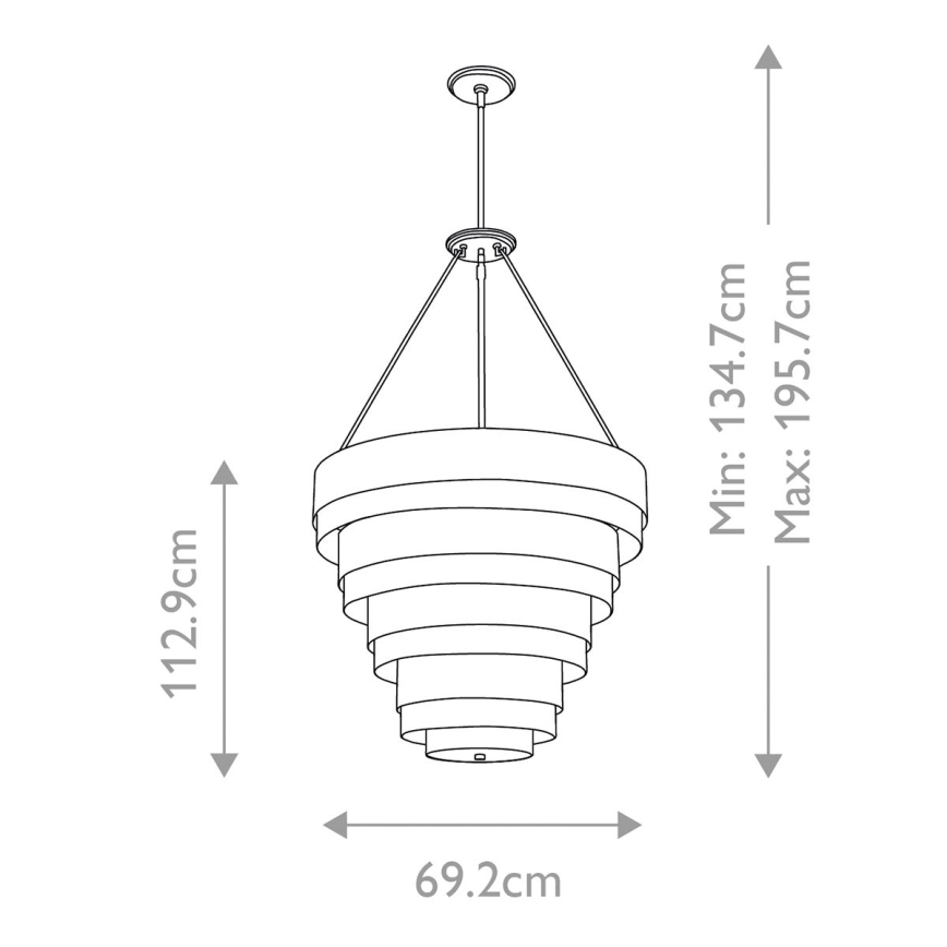 Quintiesse - Lestenec na palici ECHELON 8xE14/40W/230V zlate barve