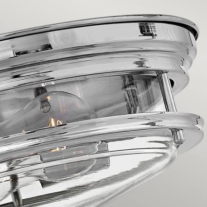 Quintiesse - Zunanja stropna svetilka HADRIAN 2xE27/40W/230V premer 27,8 cm IP44 sijajni krom