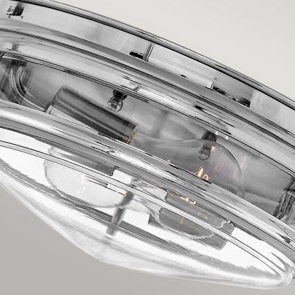 Quintiesse - Zunanja stropna svetilka HADRIAN 2xE27/40W/230V premer 27,8 cm IP44 sijajni krom
